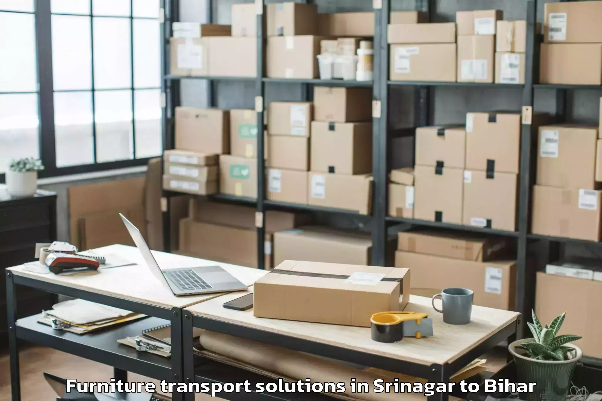 Book Srinagar to Belaganj Furniture Transport Solutions Online